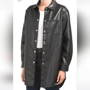 Bagatelle Collection Black Faux Leather Jacket Size Large NWOT